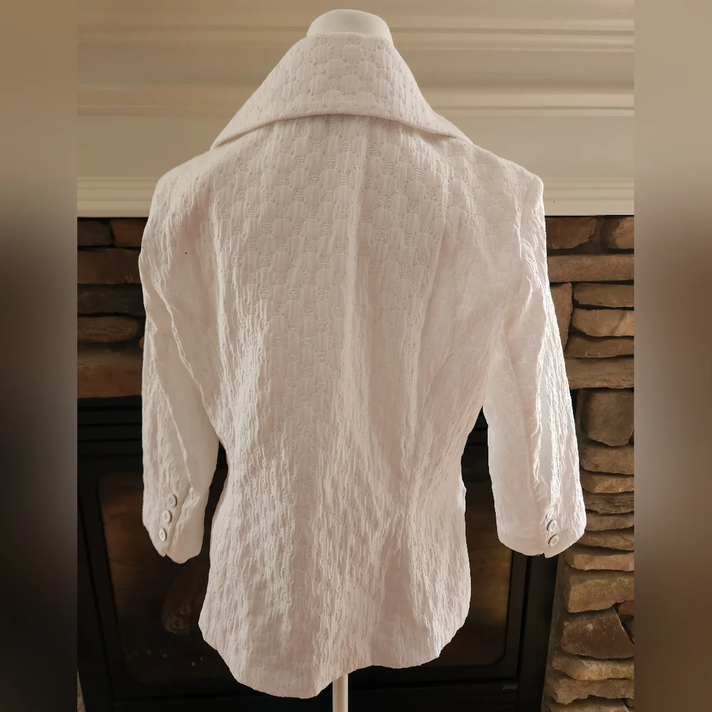 CAbi Club Double Breasted White Women's Blazer M